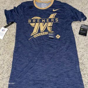 NIKE Milwaukee Brewers Short Sleeve Dri-Fit Shirt
